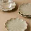 Scalloped Edge Stoneware Coaster Set