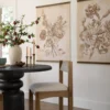 Set of II Vintage Floral Sketch Tapestry