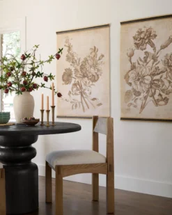 Set of II Vintage Floral Sketch Tapestry