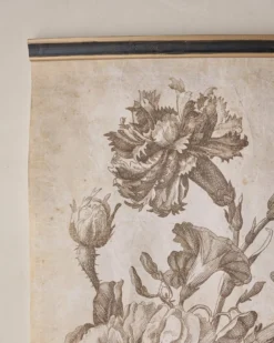 Set of II Vintage Floral Sketch Tapestry