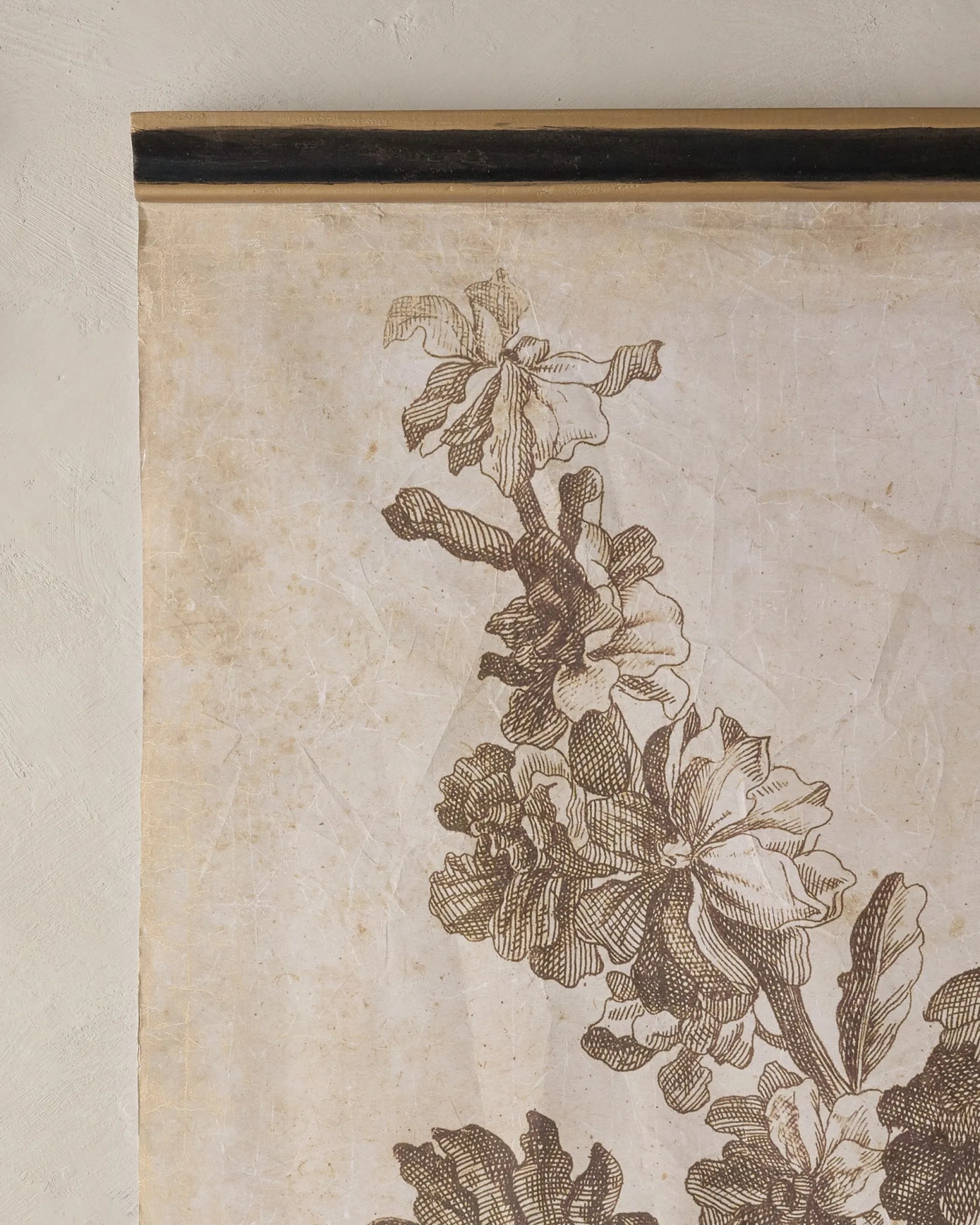 Set of II Vintage Floral Sketch Tapestry