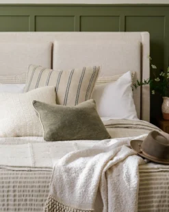 Shadow Grey + Antique White Stripe Linen Cotton Duvet Cover