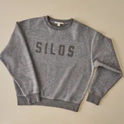 Silos Applique Charcoal Cozy Fleece