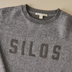 Silos Applique Charcoal Cozy Fleece