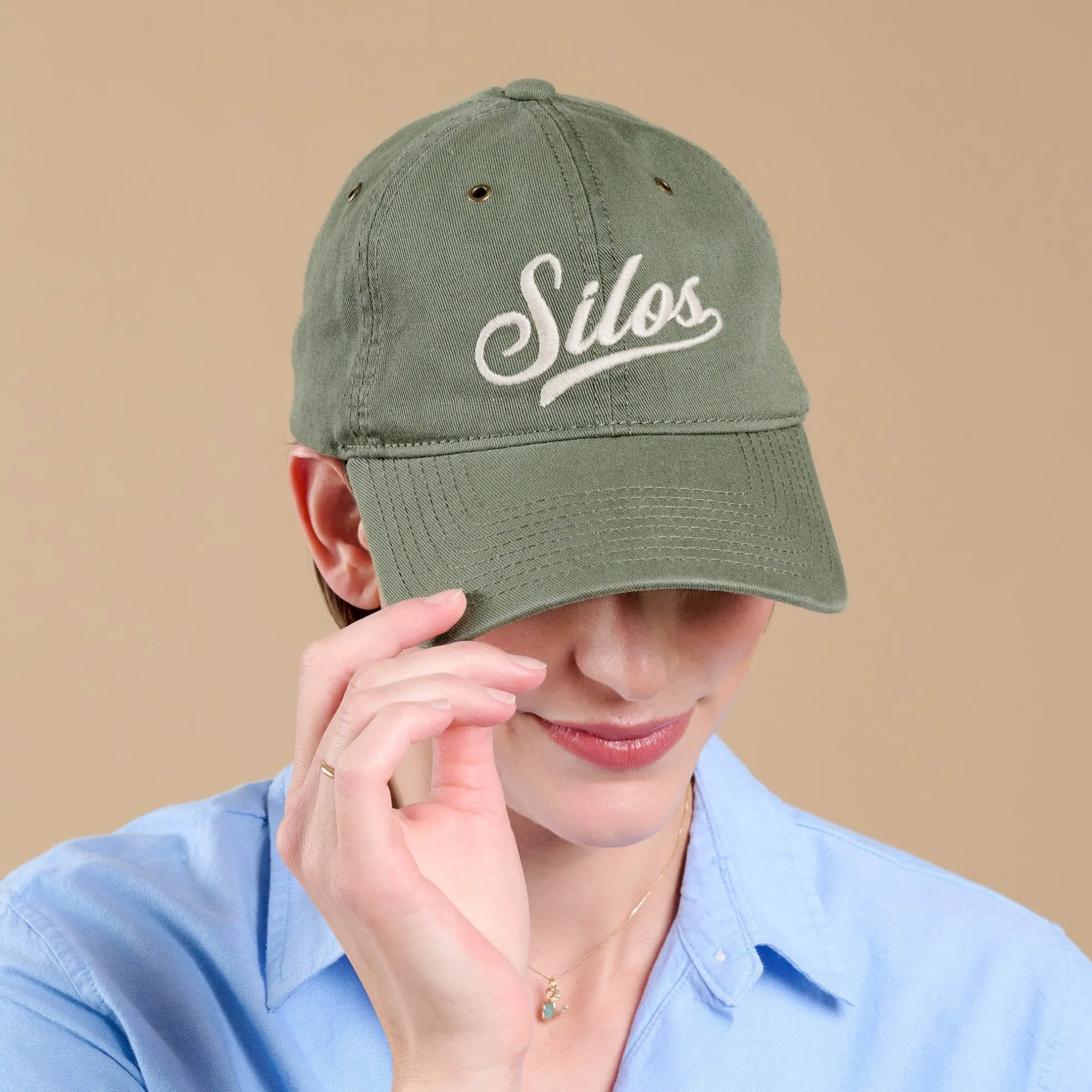Silos Distressed Olive Baseball Hat