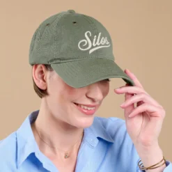 Silos Distressed Olive Baseball Hat