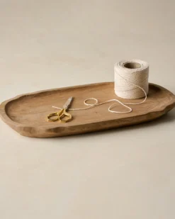 Small Brigitte Fluted Edge Wood Tray