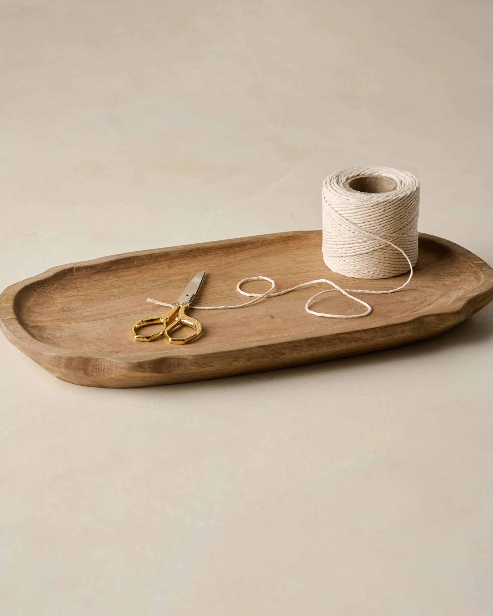 Small Brigitte Fluted Edge Wood Tray