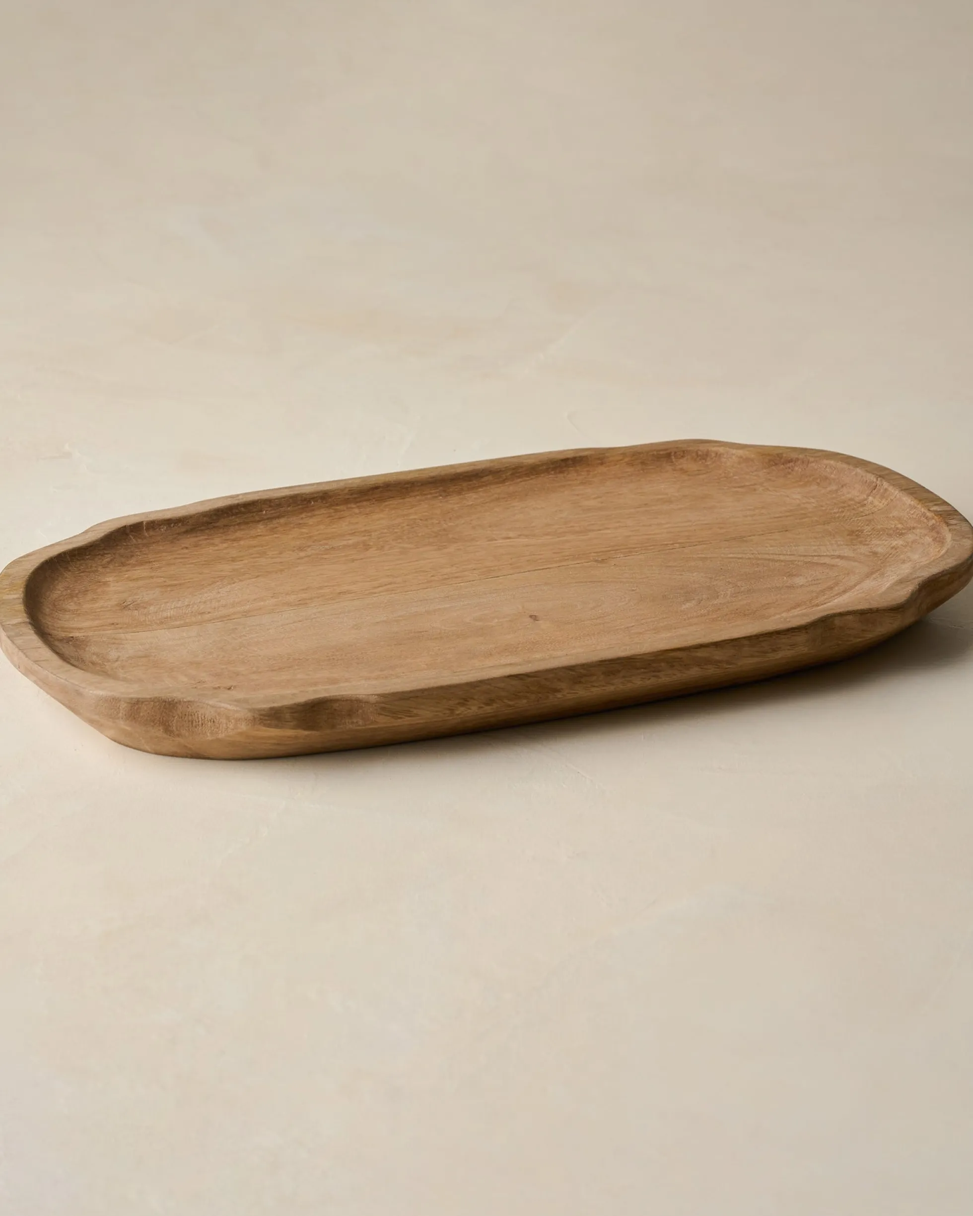 Small Brigitte Fluted Edge Wood Tray