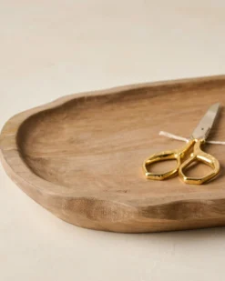 Small Brigitte Fluted Edge Wood Tray