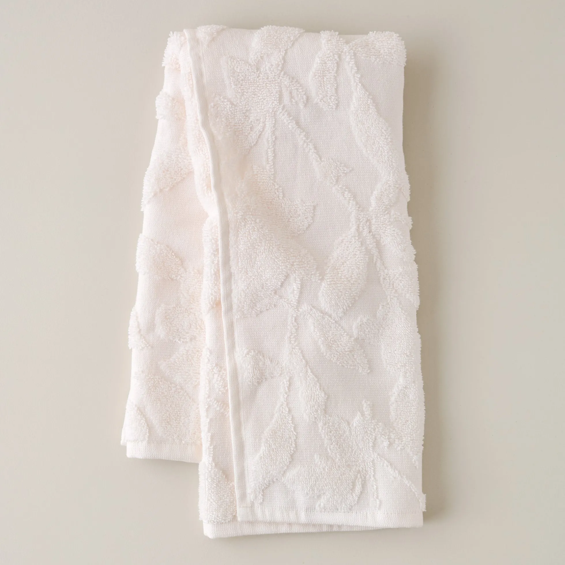 Snow White Floral Jacquard Towel