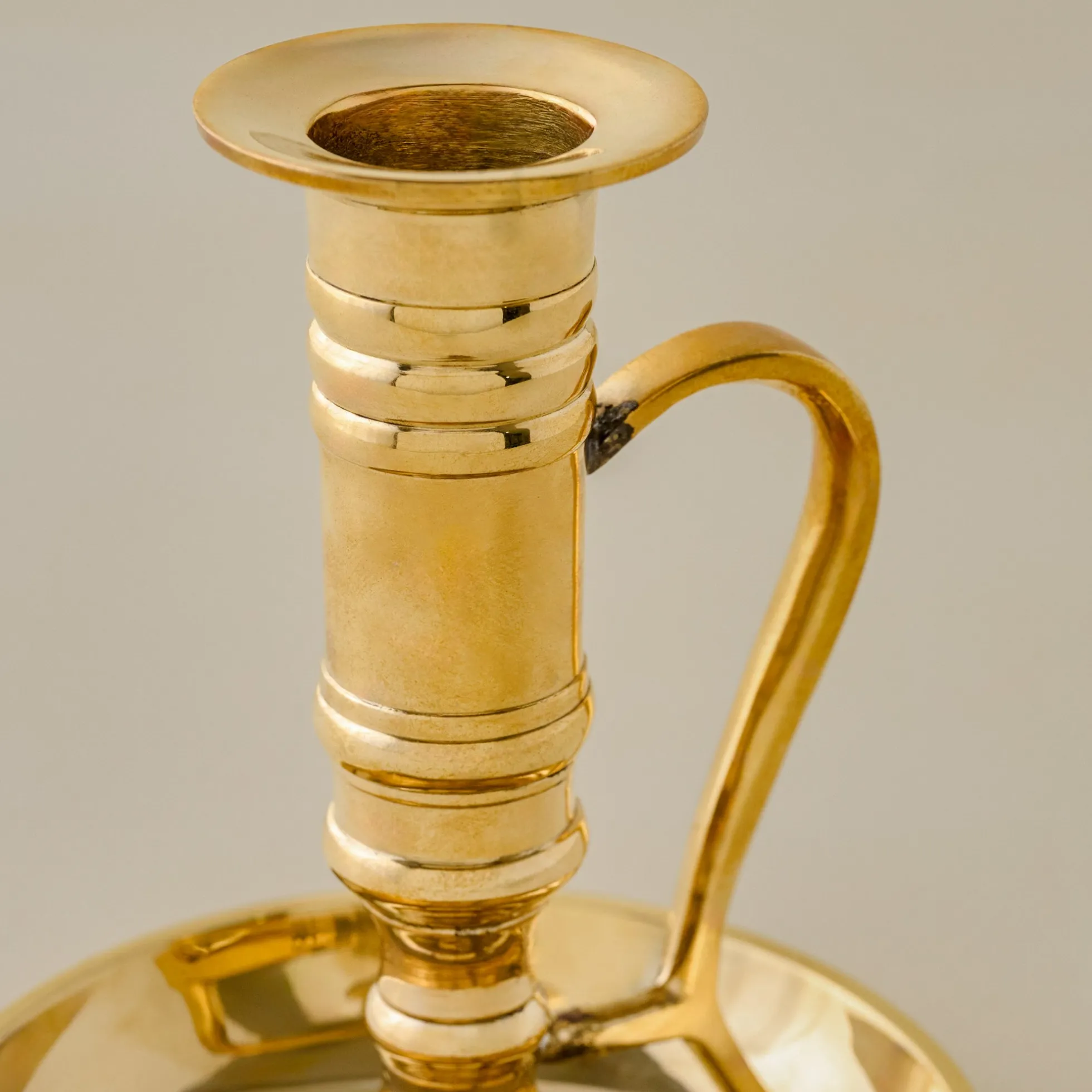 Solid Brass Chamberstick Candle Holder
