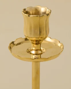 Solid Brass Floral Taper Holder