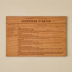 Sourdough Starter Wooden Recipe Card
