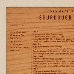 Sourdough Starter Wooden Recipe Card
