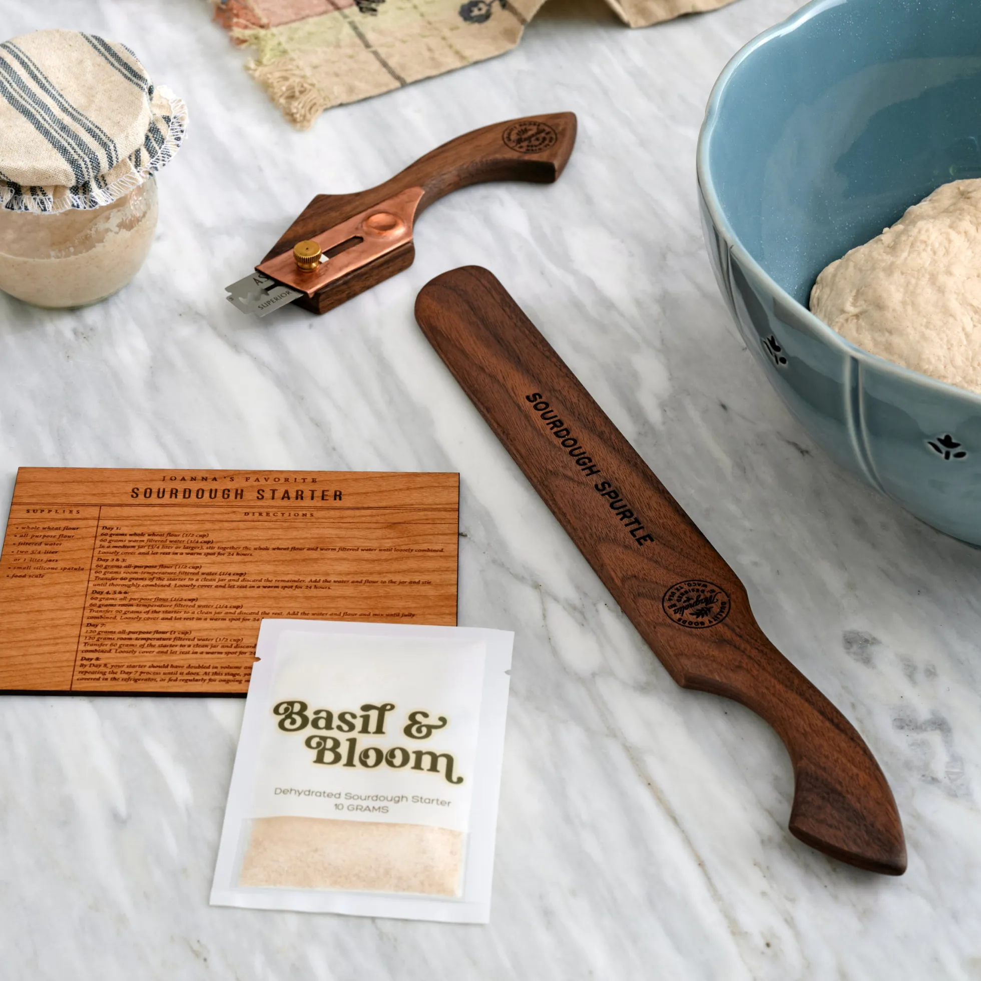 Sourdough Starter Wooden Recipe Card