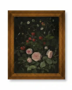 Still Life with Strawberries and Roses