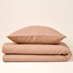 Stonewashed Pebbled Quilt Pillow Sham - Desert Clay
