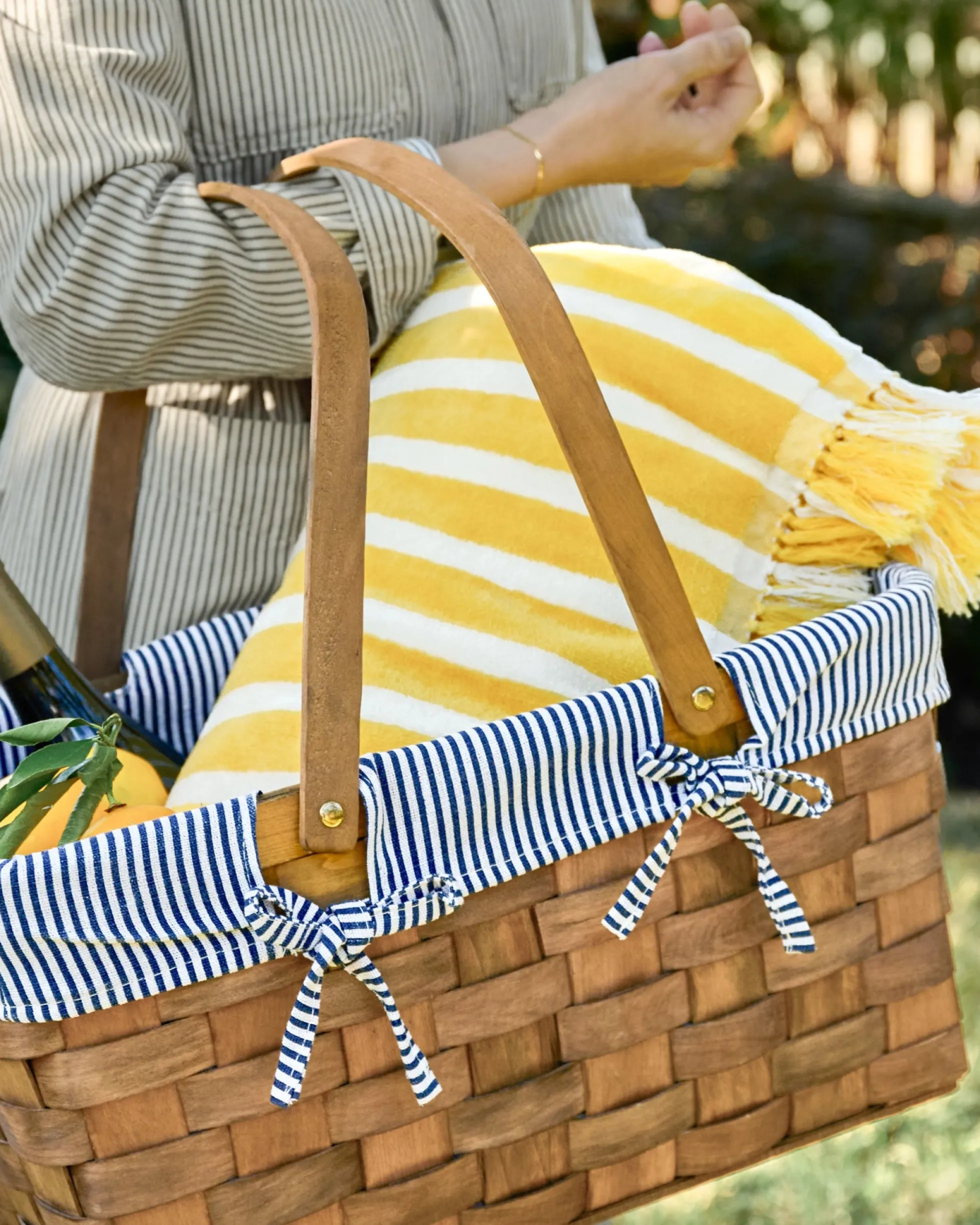 Striped Beach & Picnic Blanket – Monaco Mimosa Outdoor Blanket