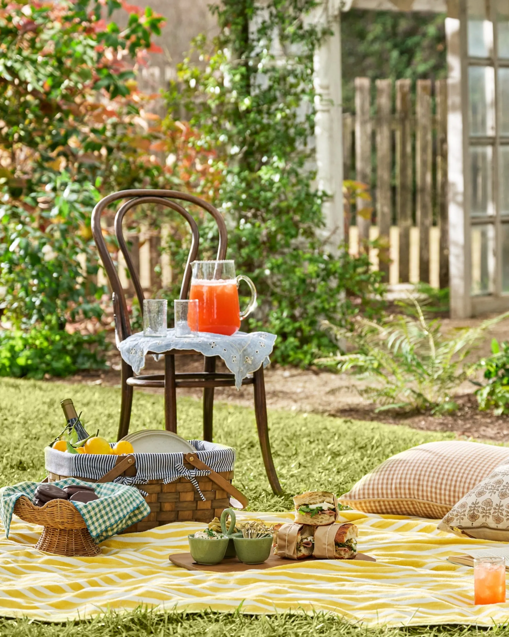 Striped Beach & Picnic Blanket – Monaco Mimosa Outdoor Blanket