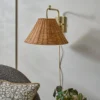 Tapered Rattan Swivel Plug-In Sconce
