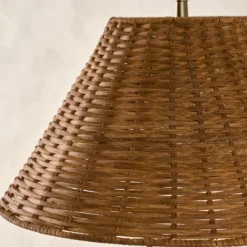 Tapered Rattan Swivel Plug-In Sconce