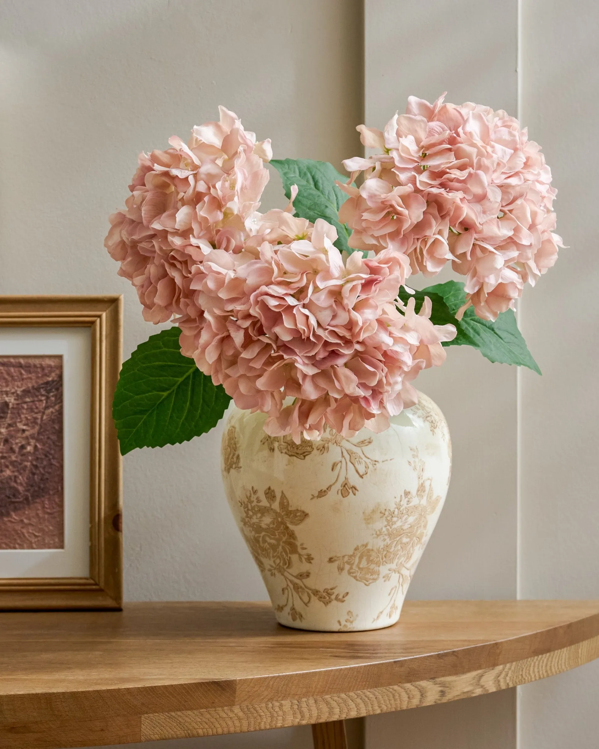 Taupe Distressed Floral Vase