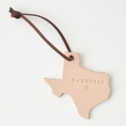 Texas Magnolia Leather Ornament