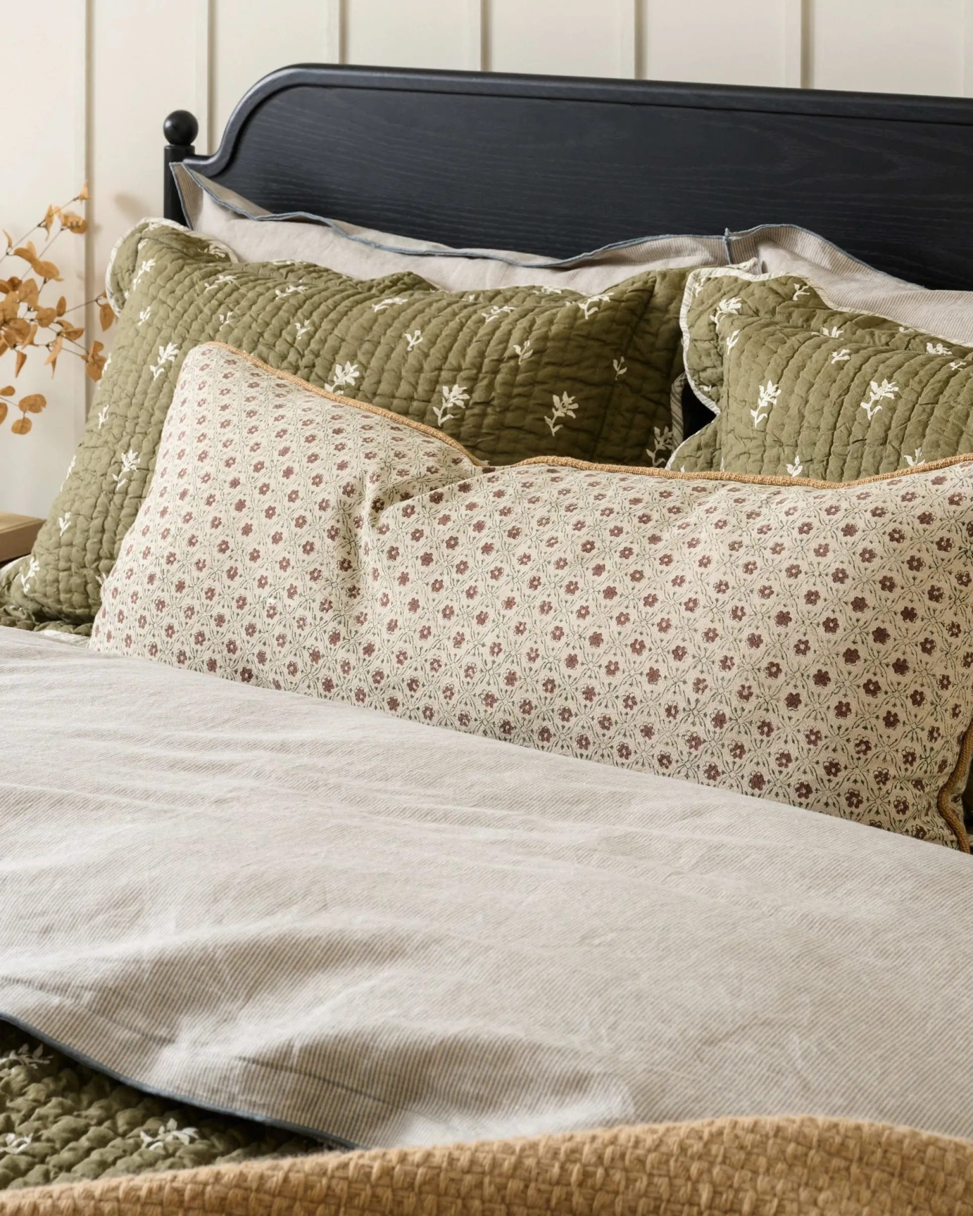 Thea Clay Block Print Large Lumbar Pillow