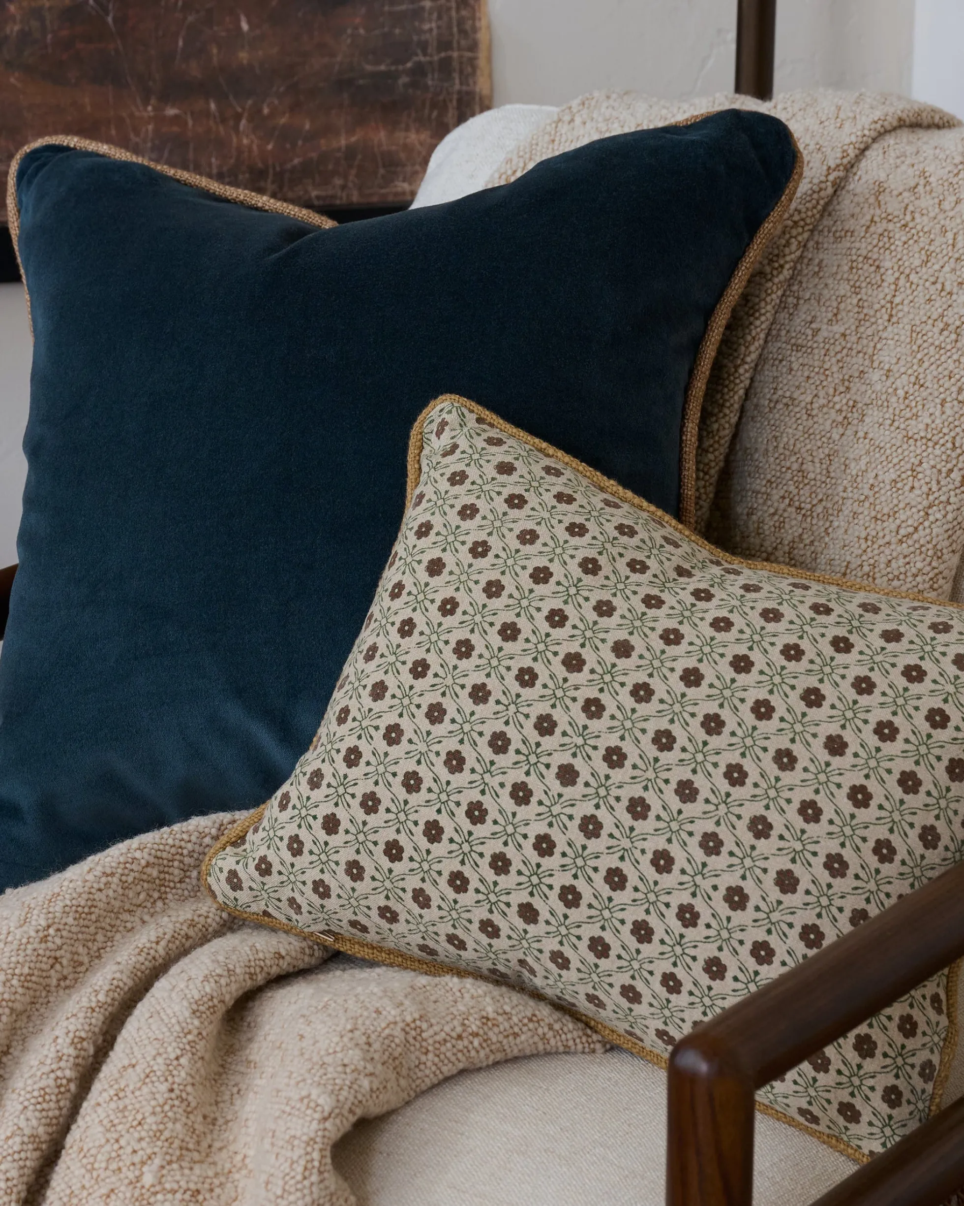 Thea Clay Block Print Pillow w/ insert, 12x16