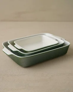 The Cottage Collection Forest Green Baking Dish Set of Three