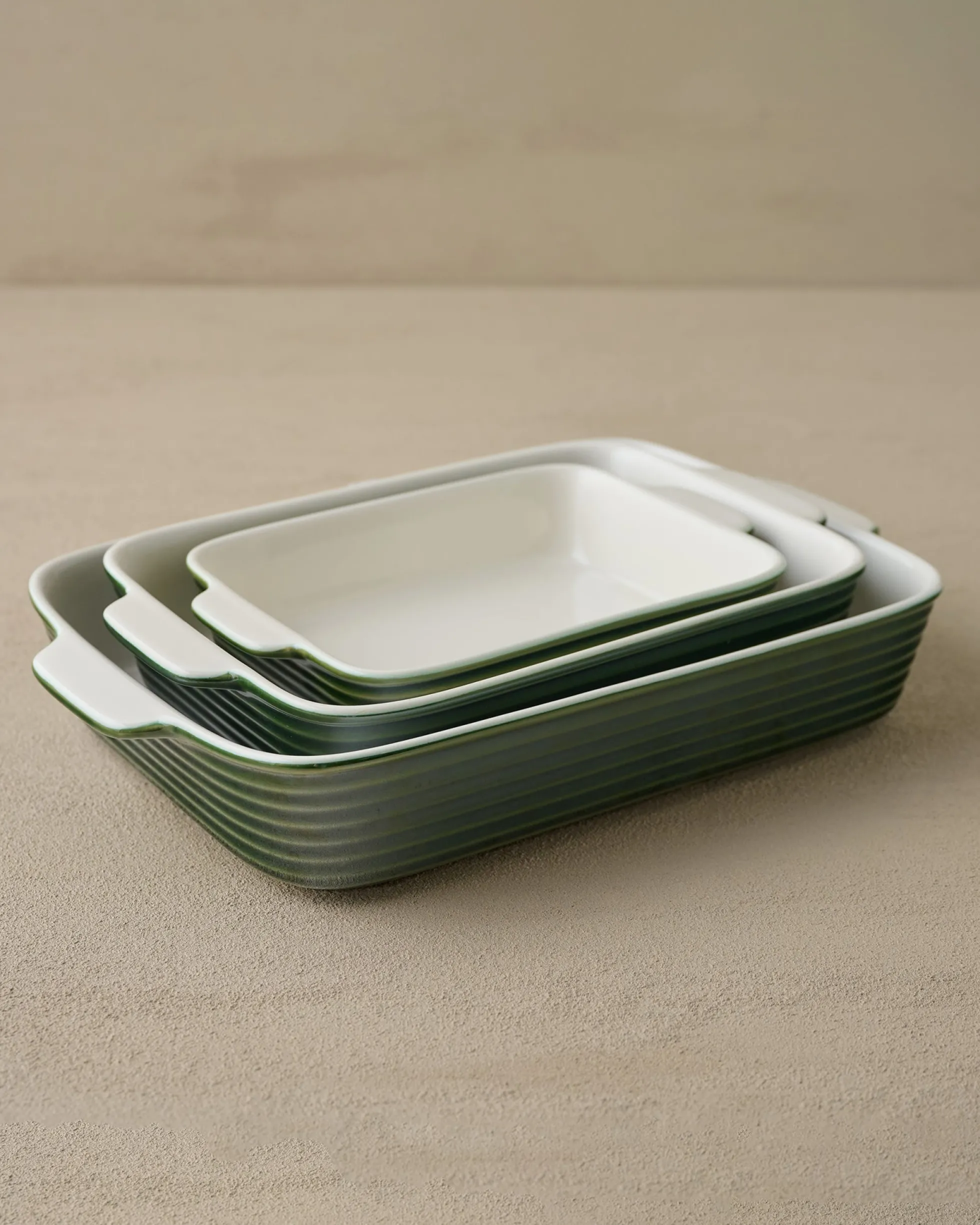 The Cottage Collection Forest Green Baking Dish Set of Three
