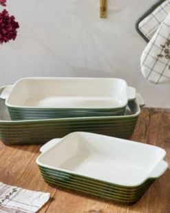 The Cottage Collection Forest Green Baking Dish Set of Three