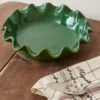 The Cottage Collection Forest Green Scalloped Pie Dish