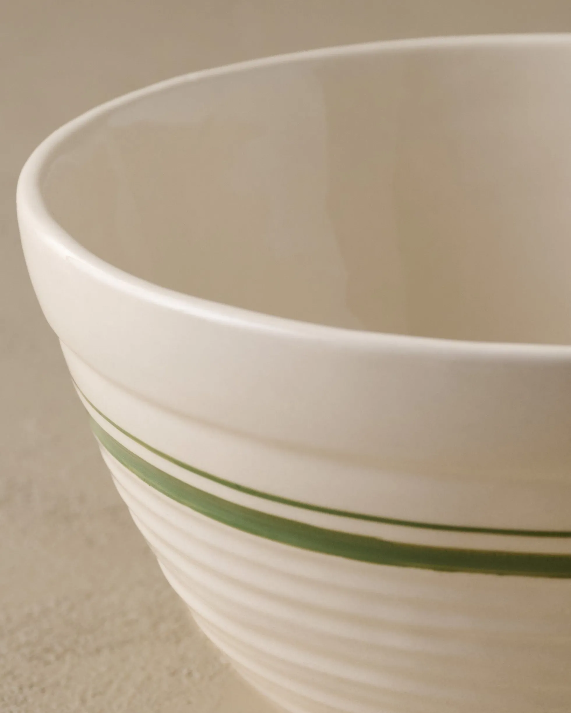 The Cottage Collection Forest Green Striped Mixing Bowl Set