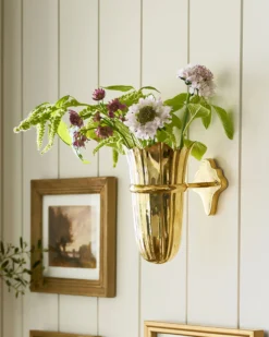 Theresa Wall Mounted Solid Brass Vase