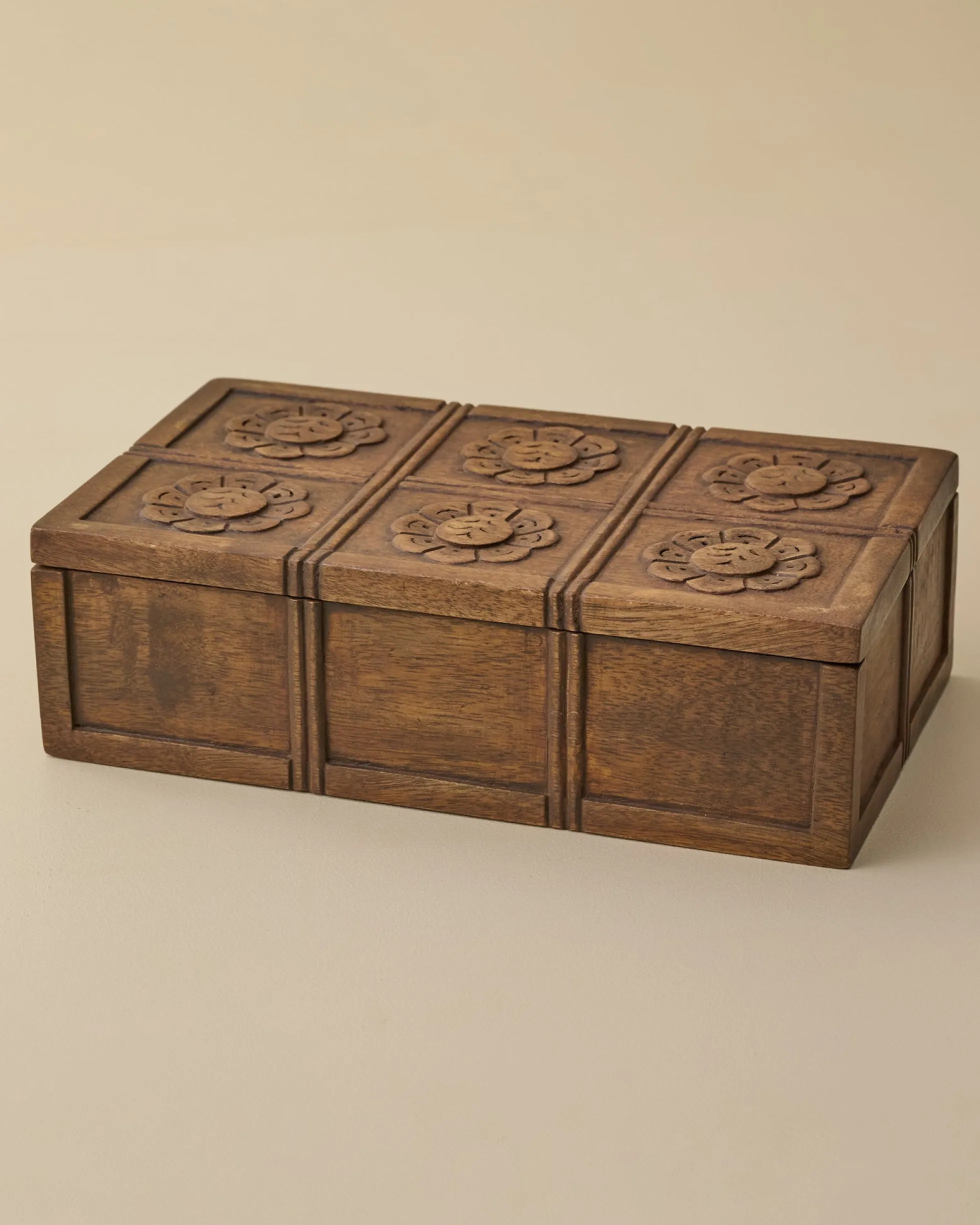 Trina Carved Wood Box