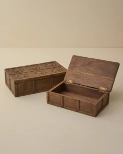 Trina Carved Wood Box