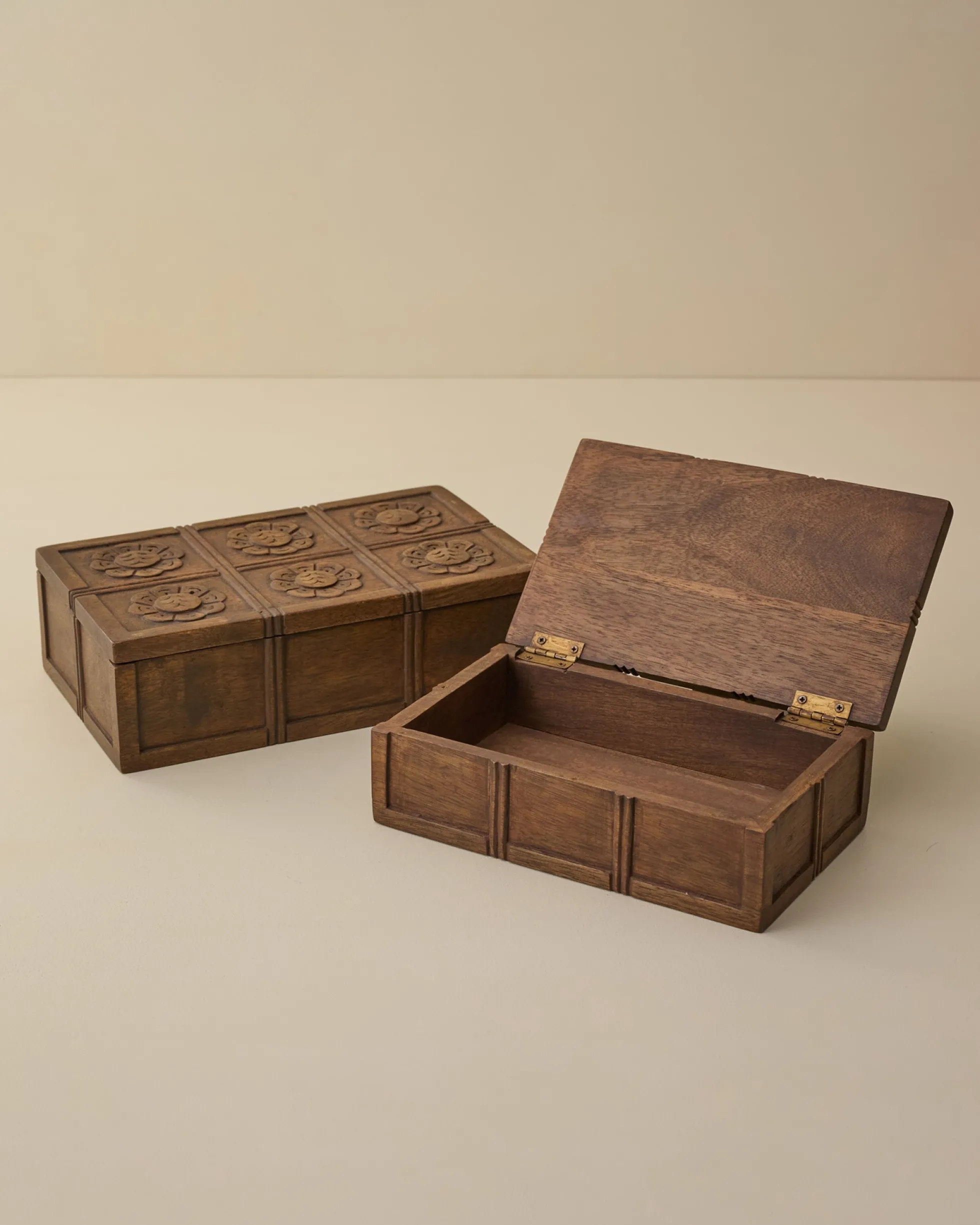Trina Carved Wood Box