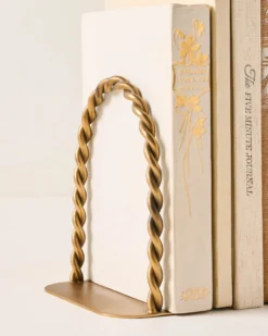 Twisted Vintage-Inspired Brass Bookends