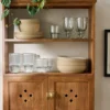 Vaughn Antiqued Wood Shelf with Doors