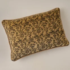 Velvet Amber Vines Lumbar Pillow