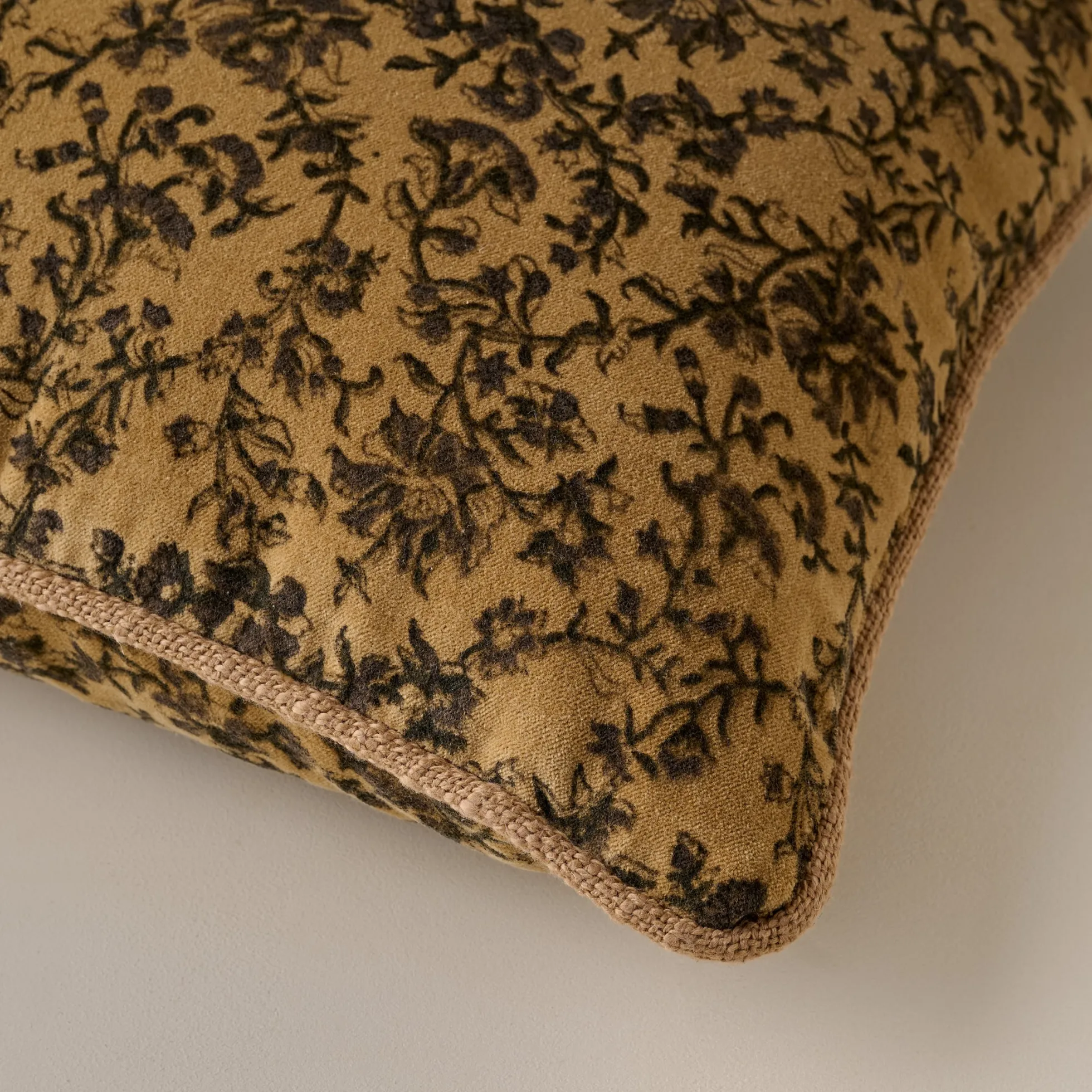 Velvet Amber Vines Lumbar Pillow