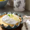 Vintage Blue Scalloped Pie Dish