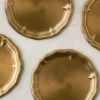 Vintage-Inspired Brass Coaster Set of Four