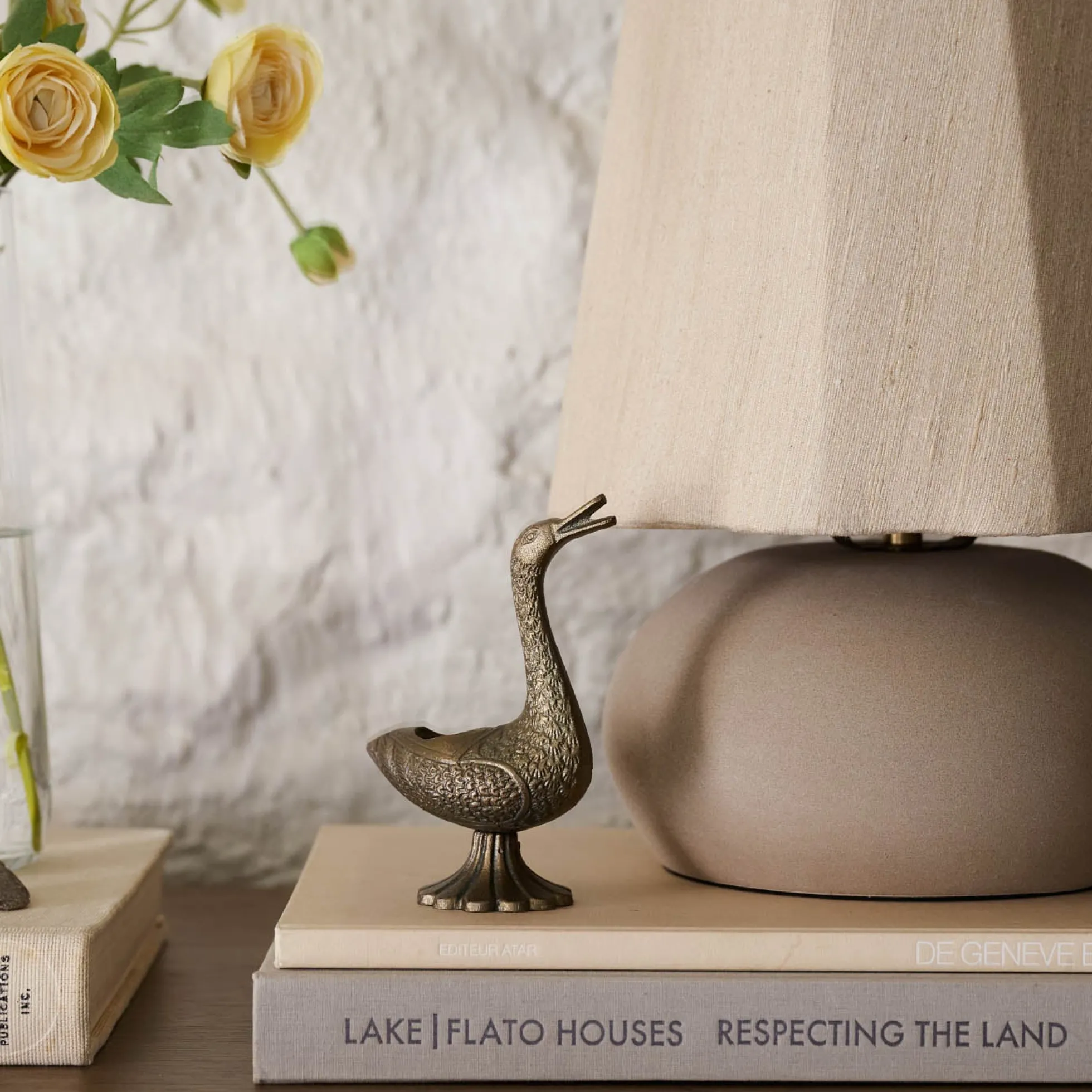 Vintage Inspired Brass Duck Taper Holder