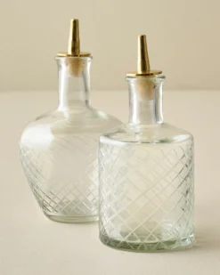 Vintage-Inspired Etched Glass Bottle