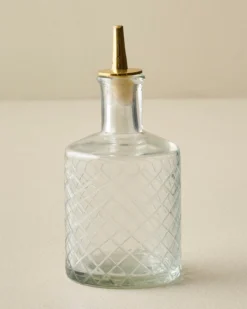 Vintage-Inspired Etched Glass Bottle