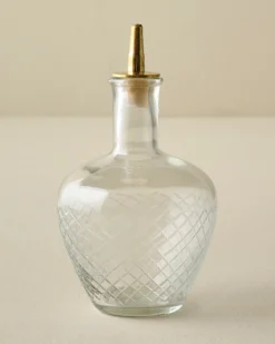Vintage-Inspired Etched Glass Bottle