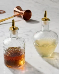 Vintage-Inspired Etched Glass Bottle